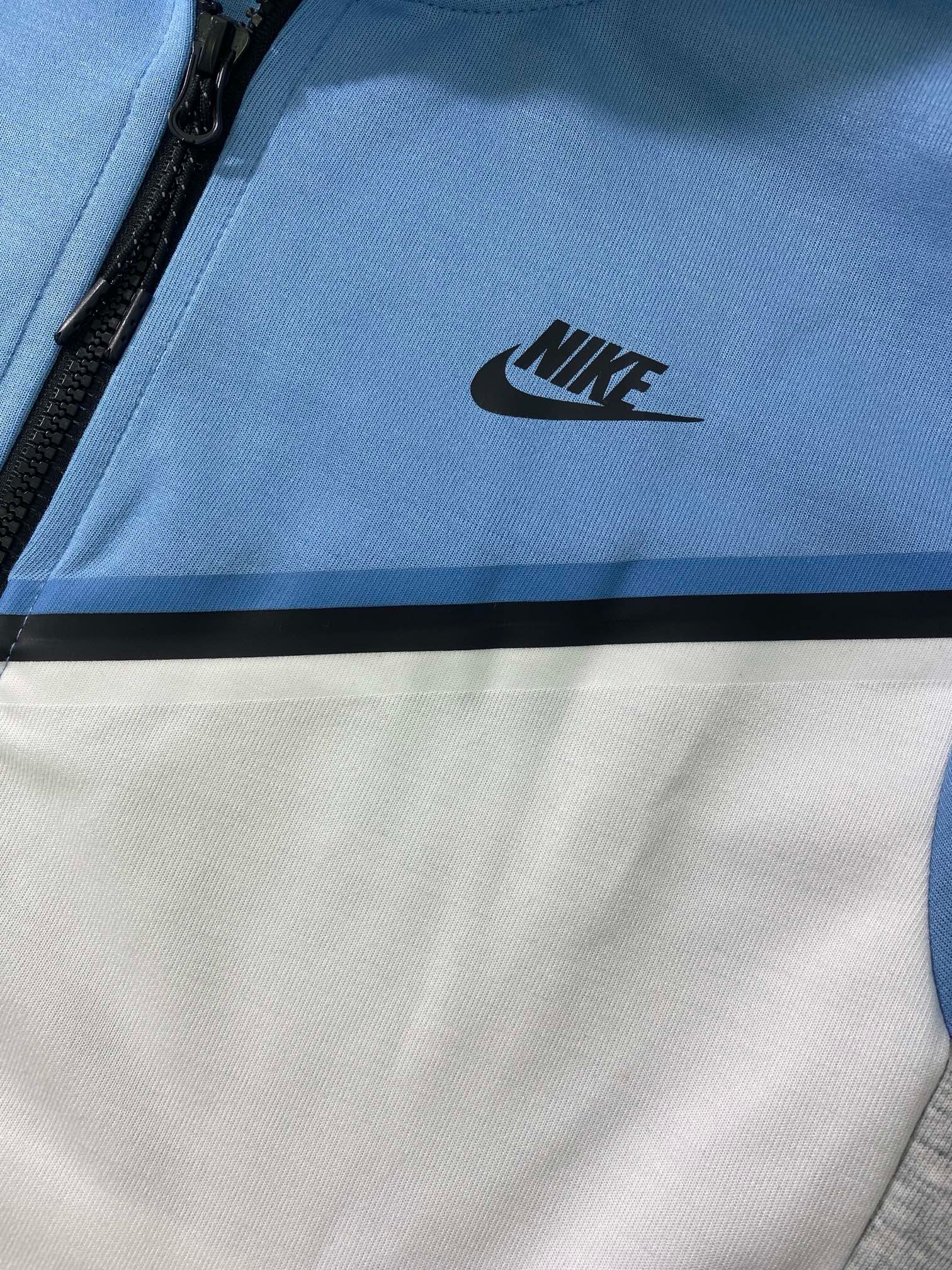 nike tech fleece blue and white a set