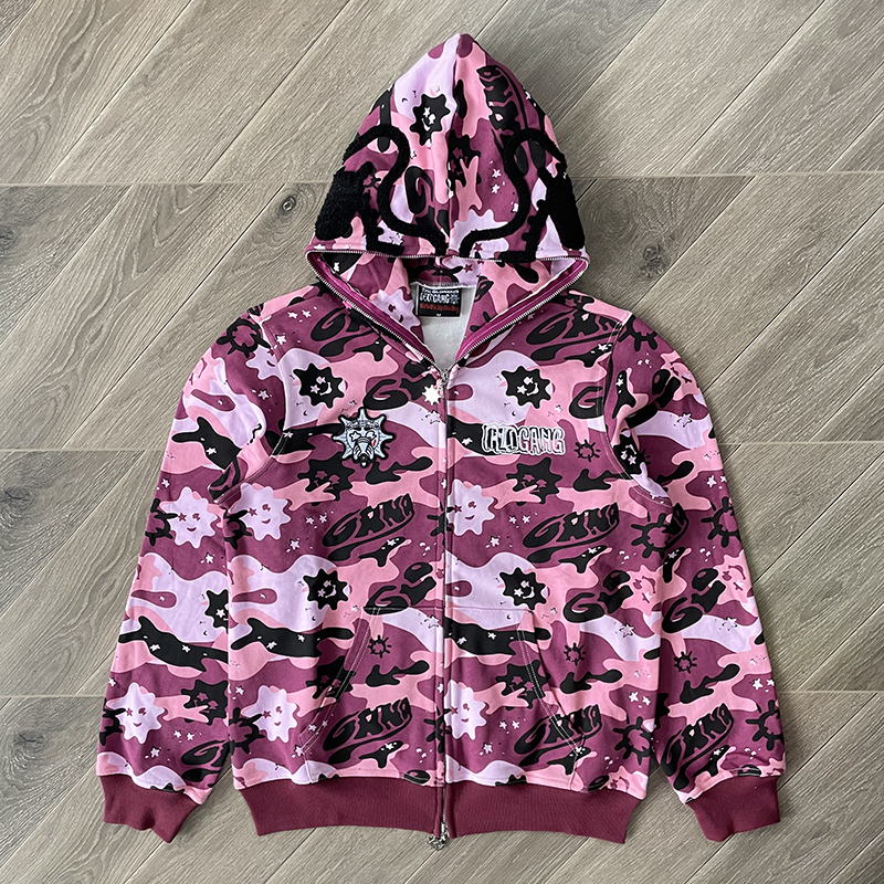 Glo Gang Camo Zipper Hoodie 4 Colors
