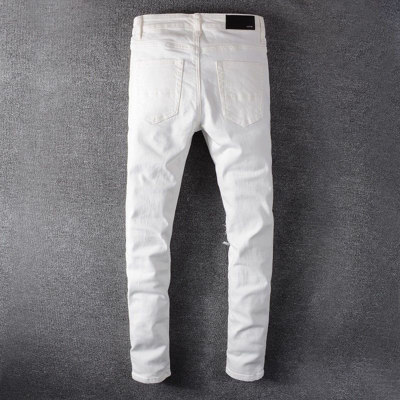 amiri white diamond hole jeans