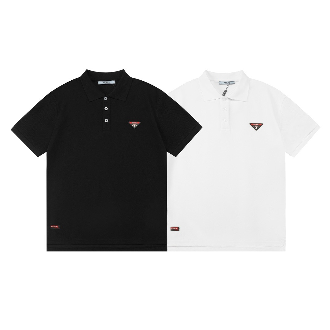 Prada Leather Logo Tee
