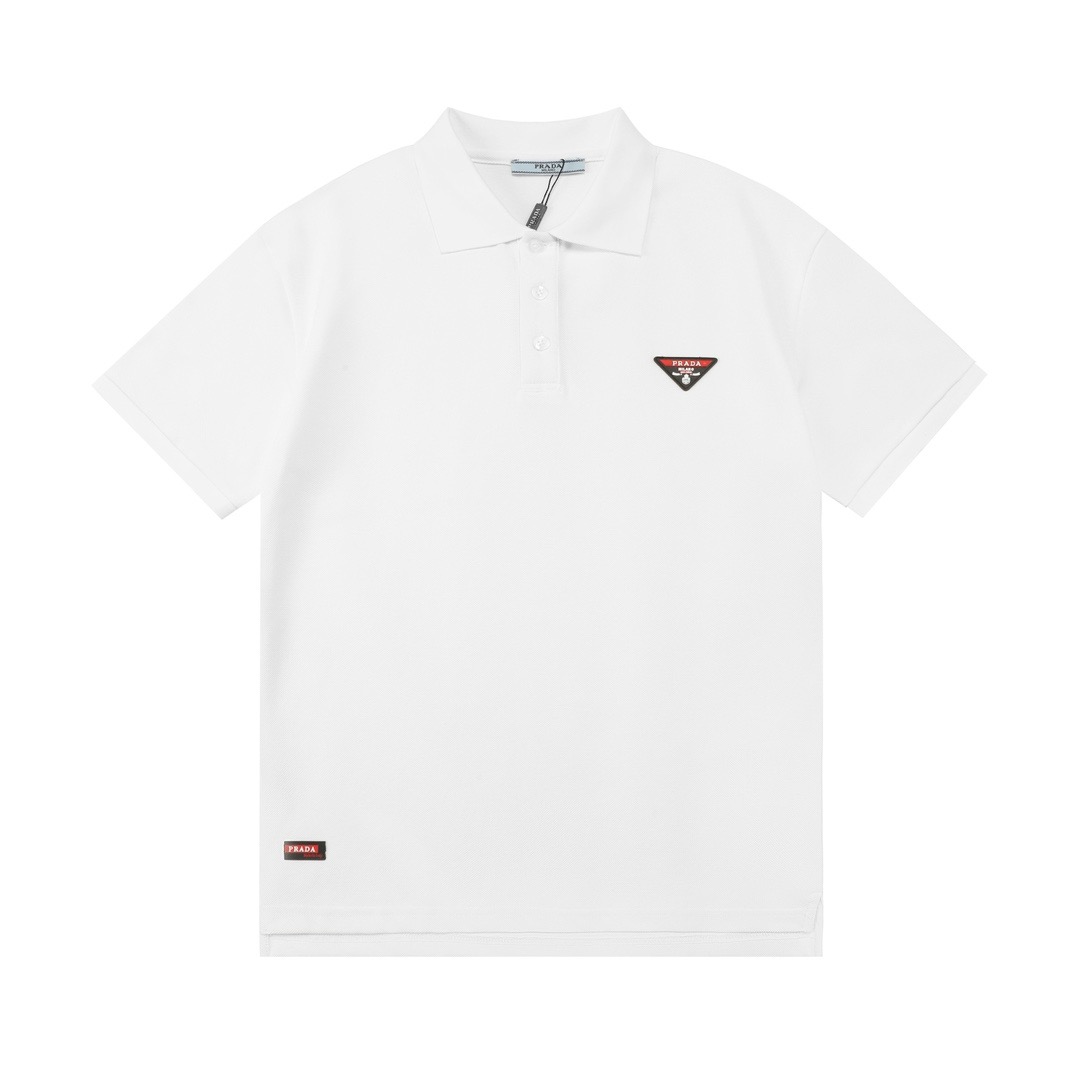 Prada Leather Logo Tee