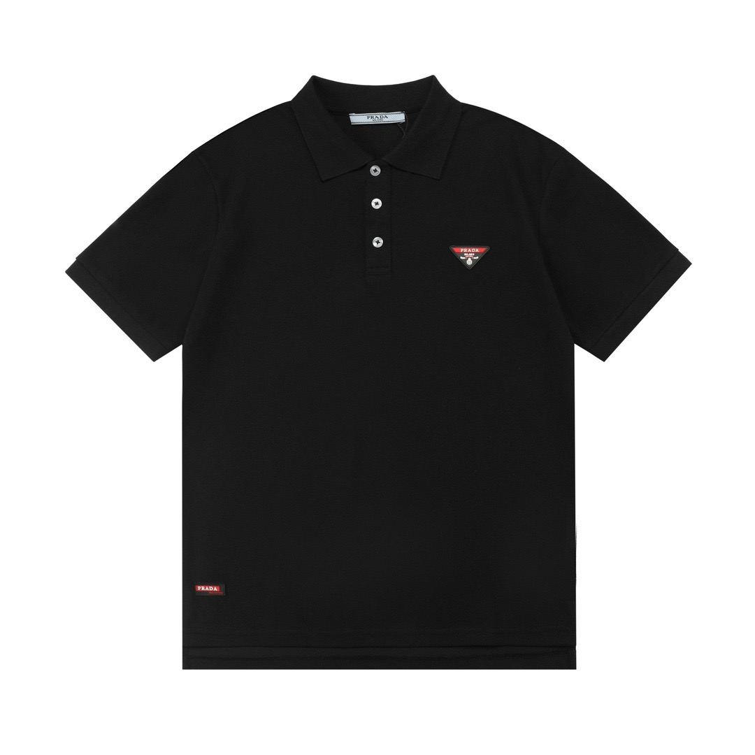 Prada Leather Logo Tee