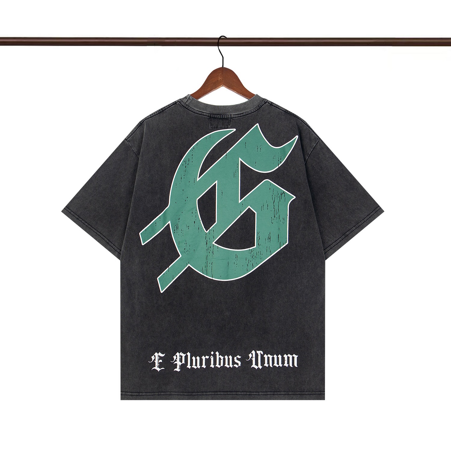 godspeed 25SS washed black and green letters tee