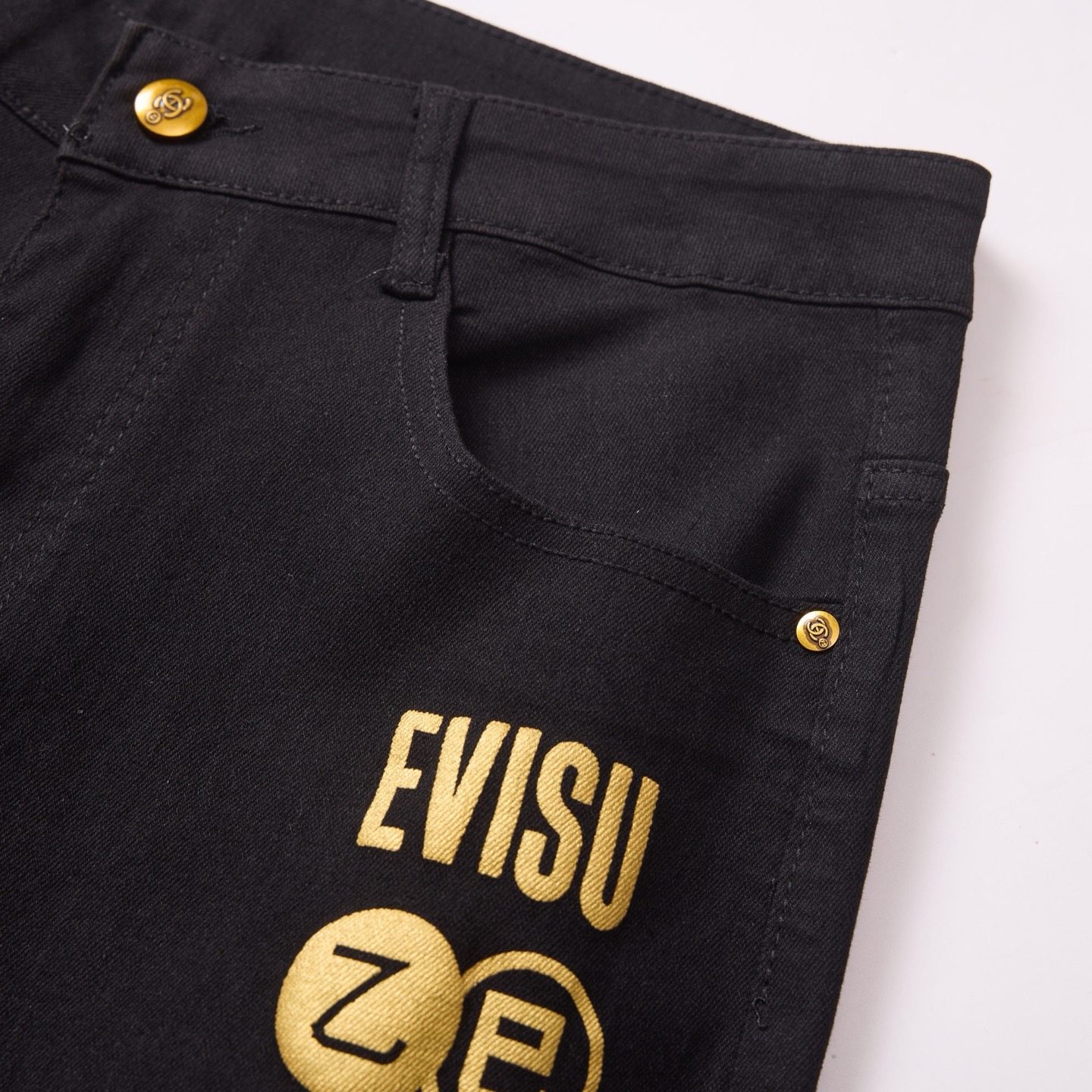 EVISU 2025 black snake jeans