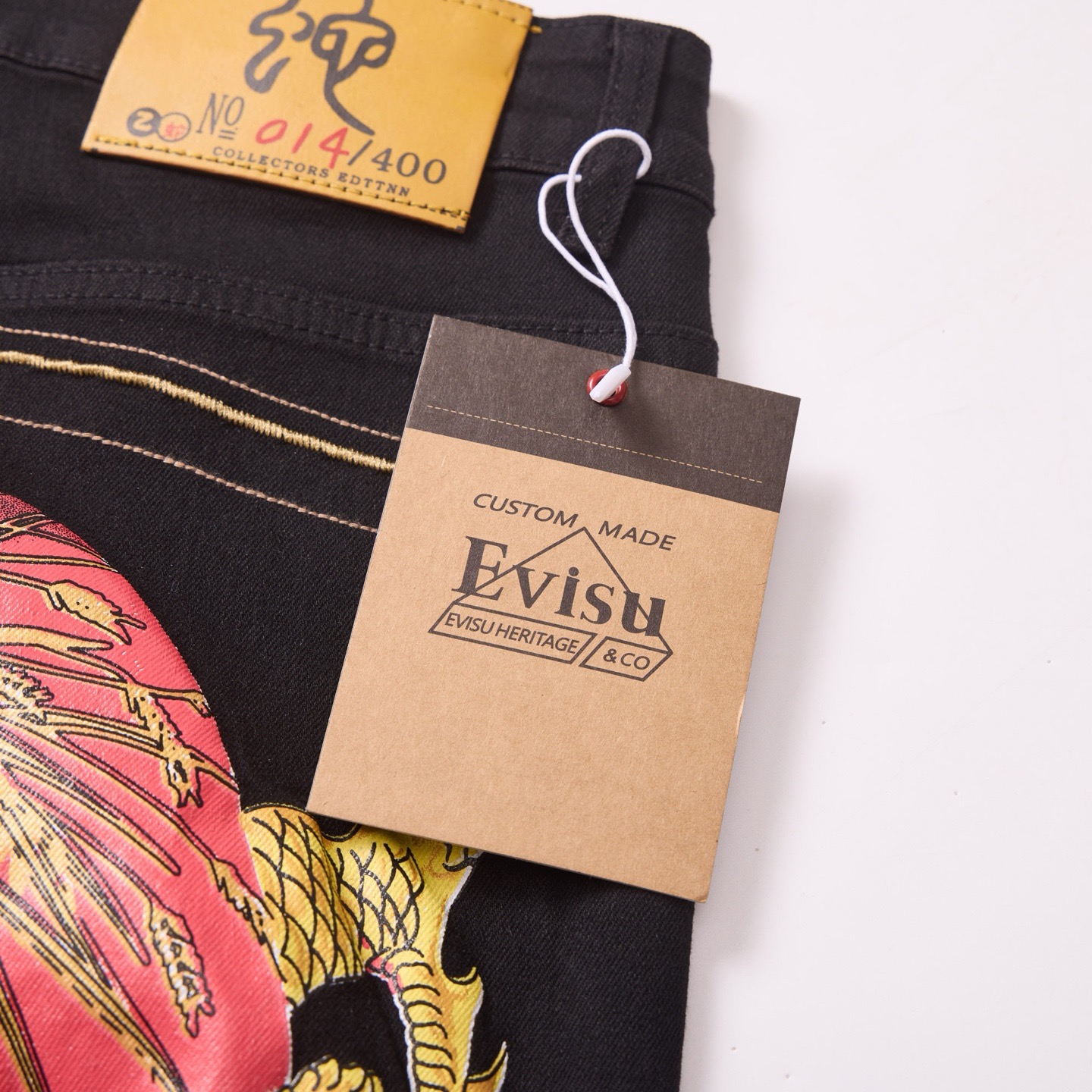 EVISU 2025 black snake jeans