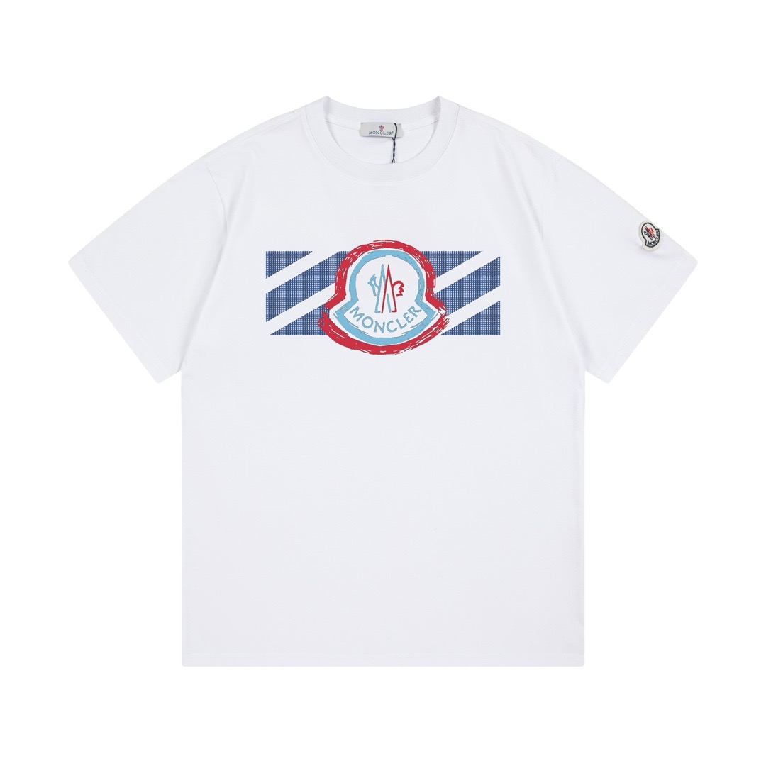 Moncler Round Blue logo Tee