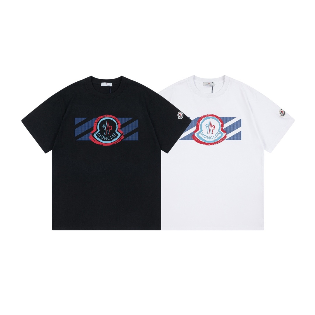 Moncler Round Blue logo Tee