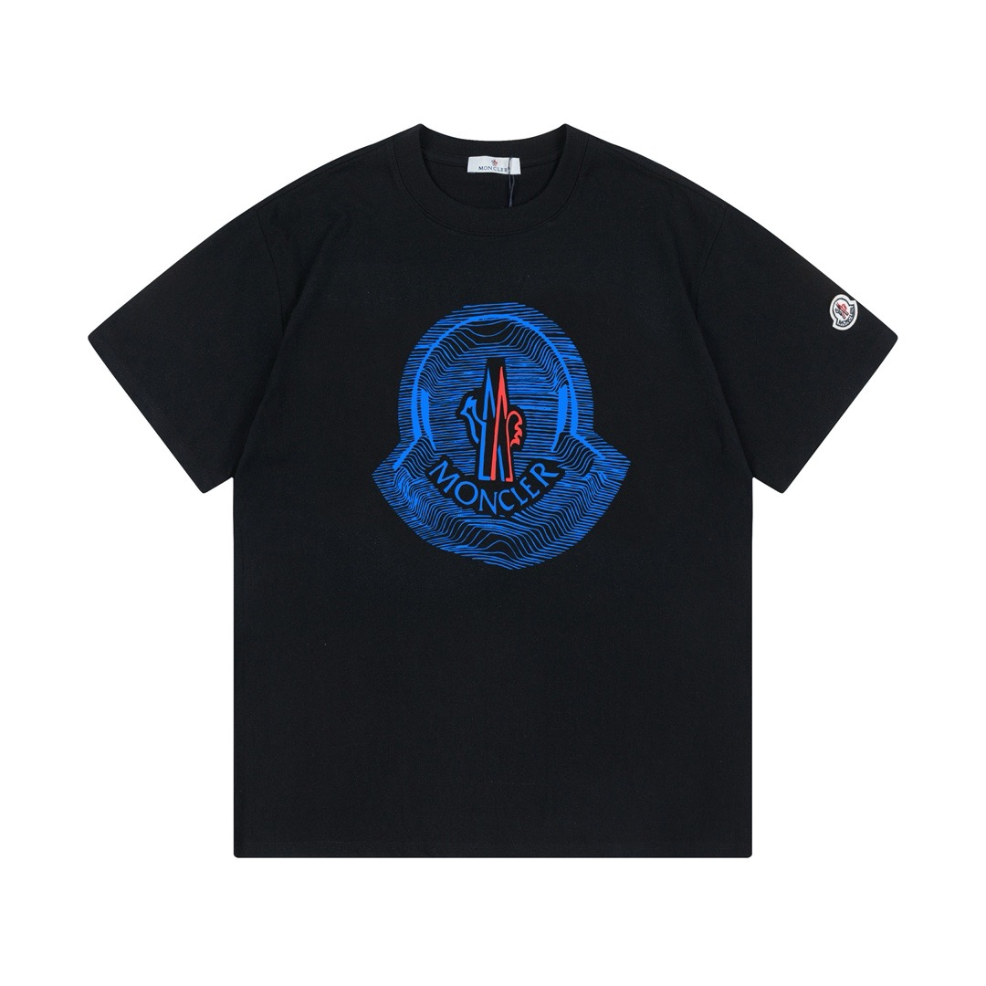 Moncler blue word Logo Tee