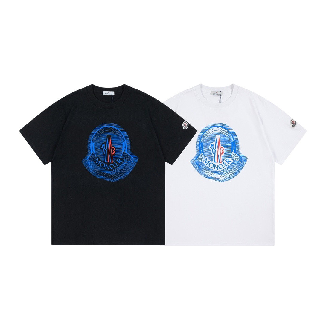 Moncler blue word Logo Tee