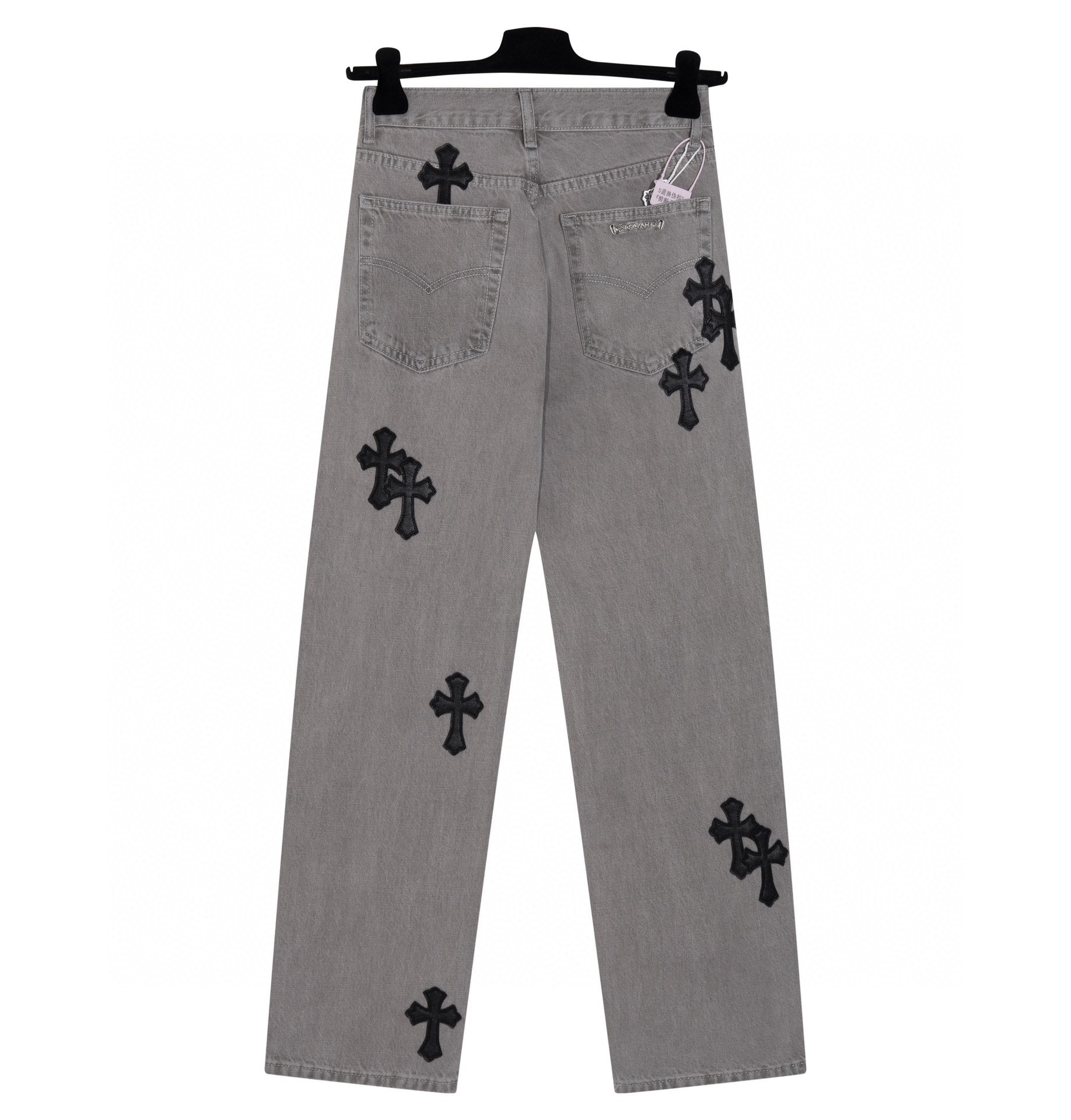 Chrome Hearts Black Cross Logo Jeans Dark Grey