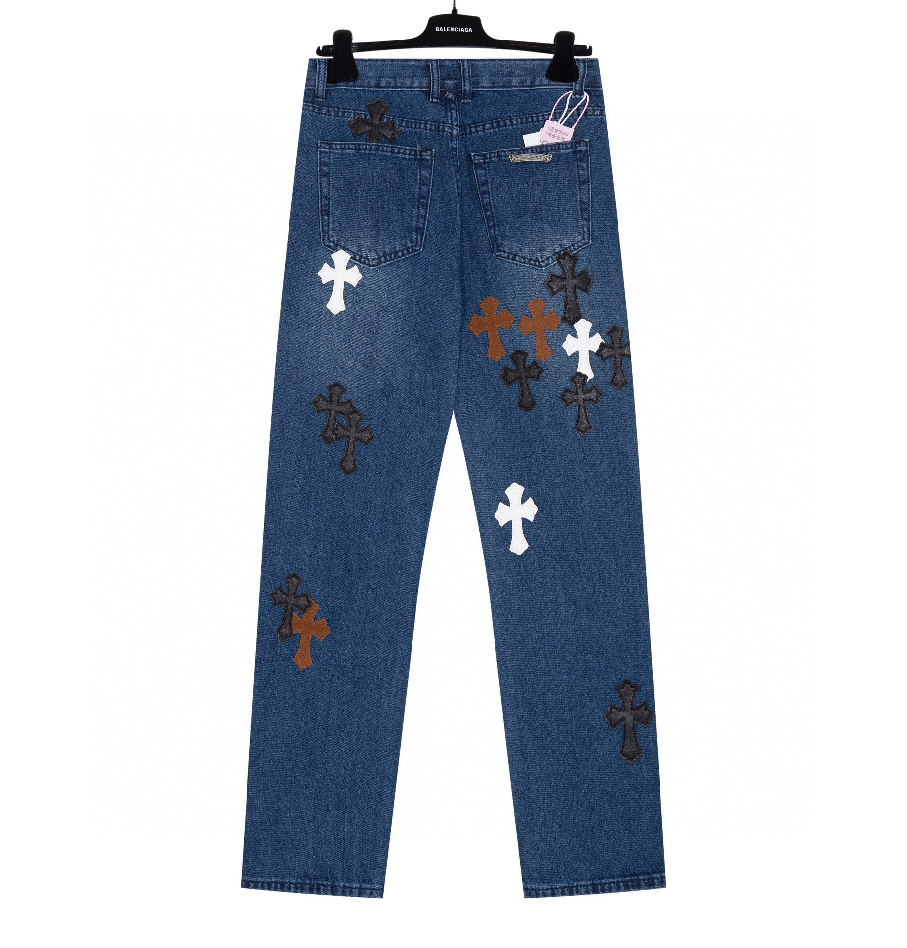 Chrome Hearts 3 Color cross Logo Jeans Blue