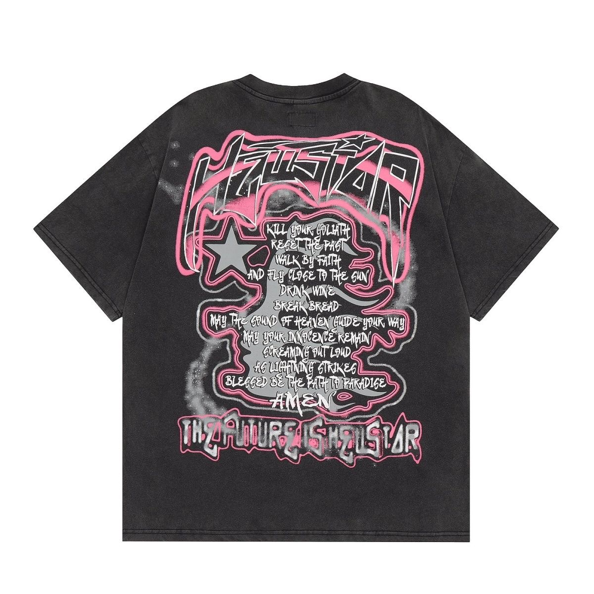 Hellstar Pink Glasses Print Tee Black