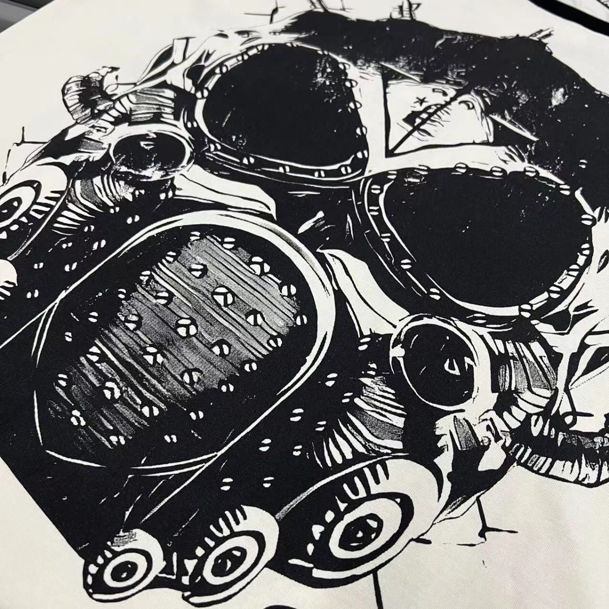 Hellstar Mask Logo Tee Beige mix Black