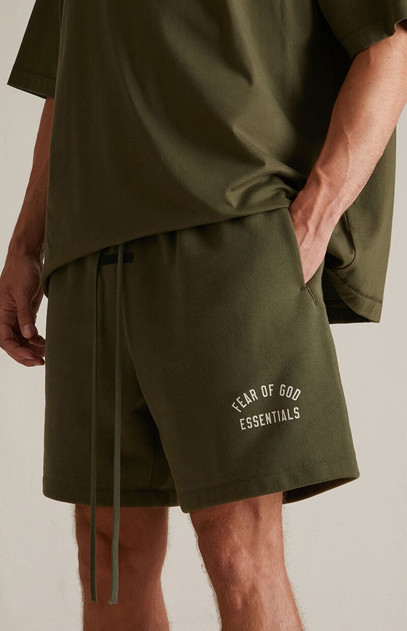 1:1 Best Quality Fear of God ESSENTIALS Fall 24 Back to School Shorts Olive