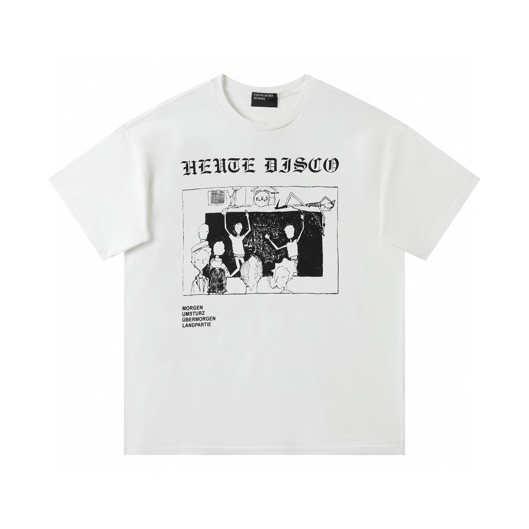 Enfants Riches Déprimés Cartoon School Classroom Tee White