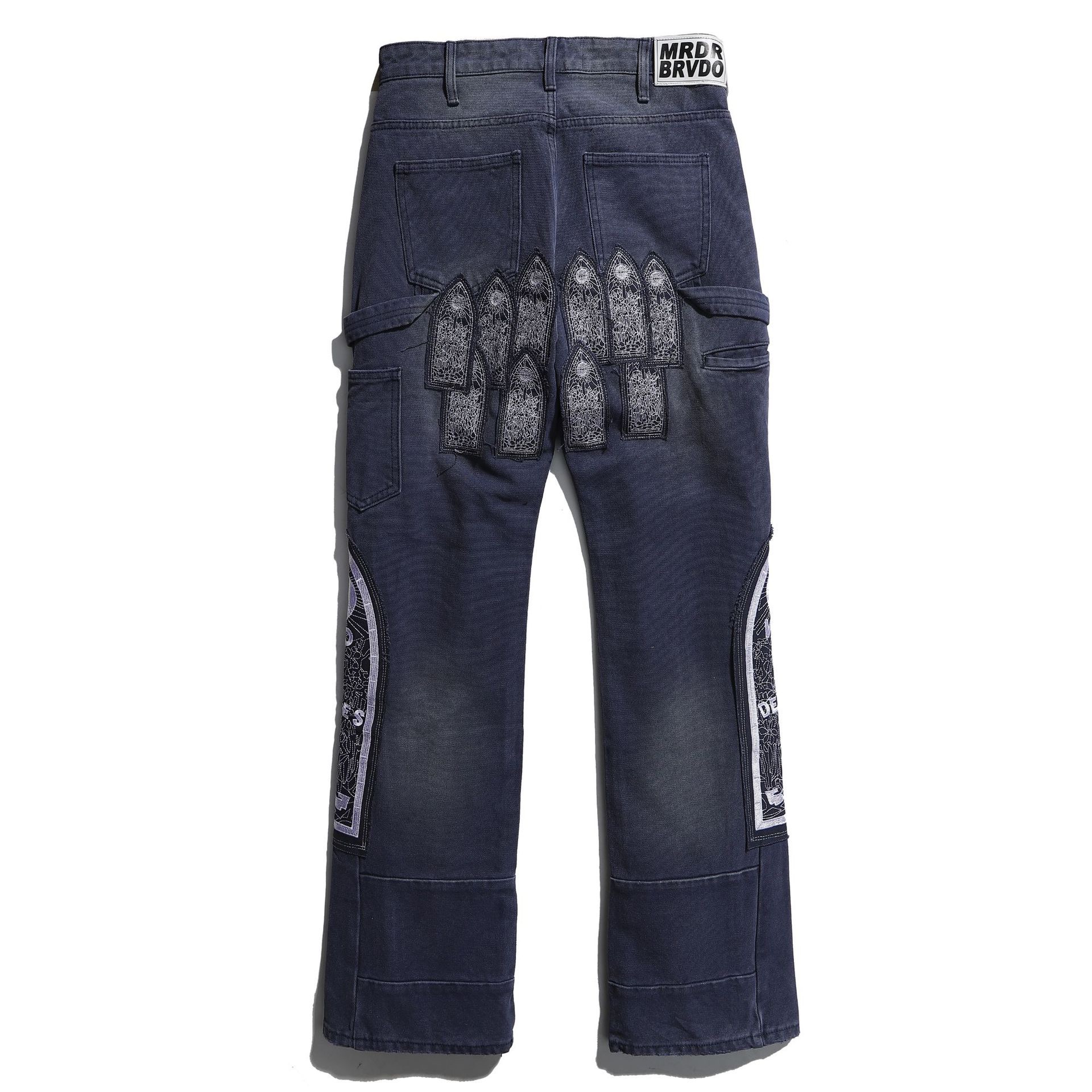 1:1 Best Quality Who decides war Heavy craftsmanship Embroidery jeans 2 colors