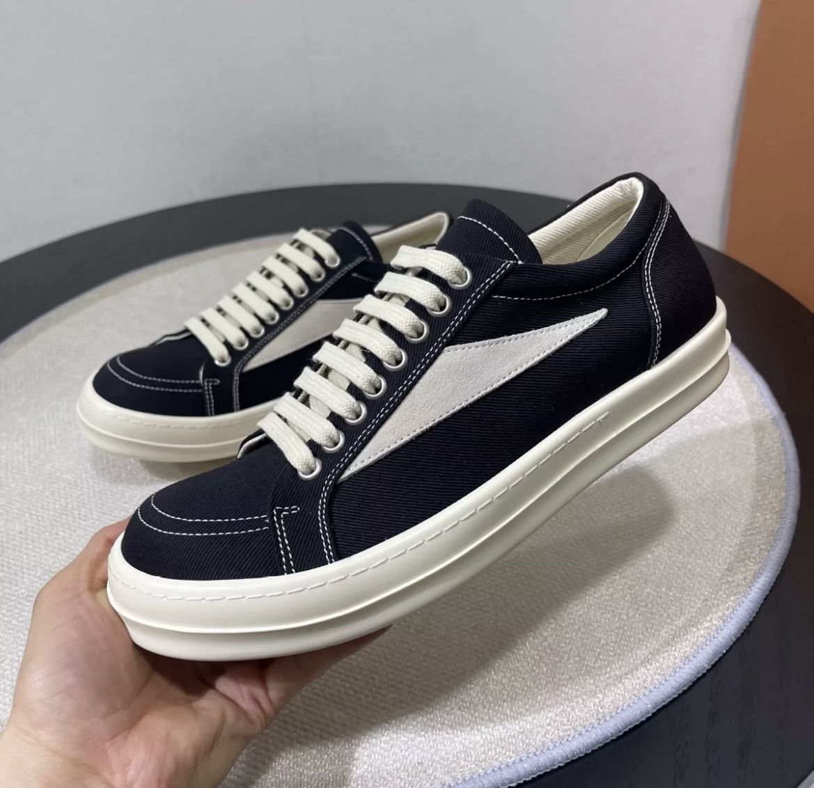 Rick Owens canvas shoes Black