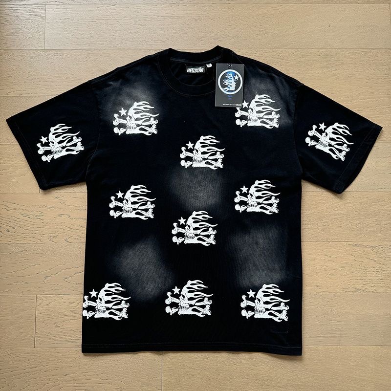 Hellstar Full Skull Logo Print Tee Black