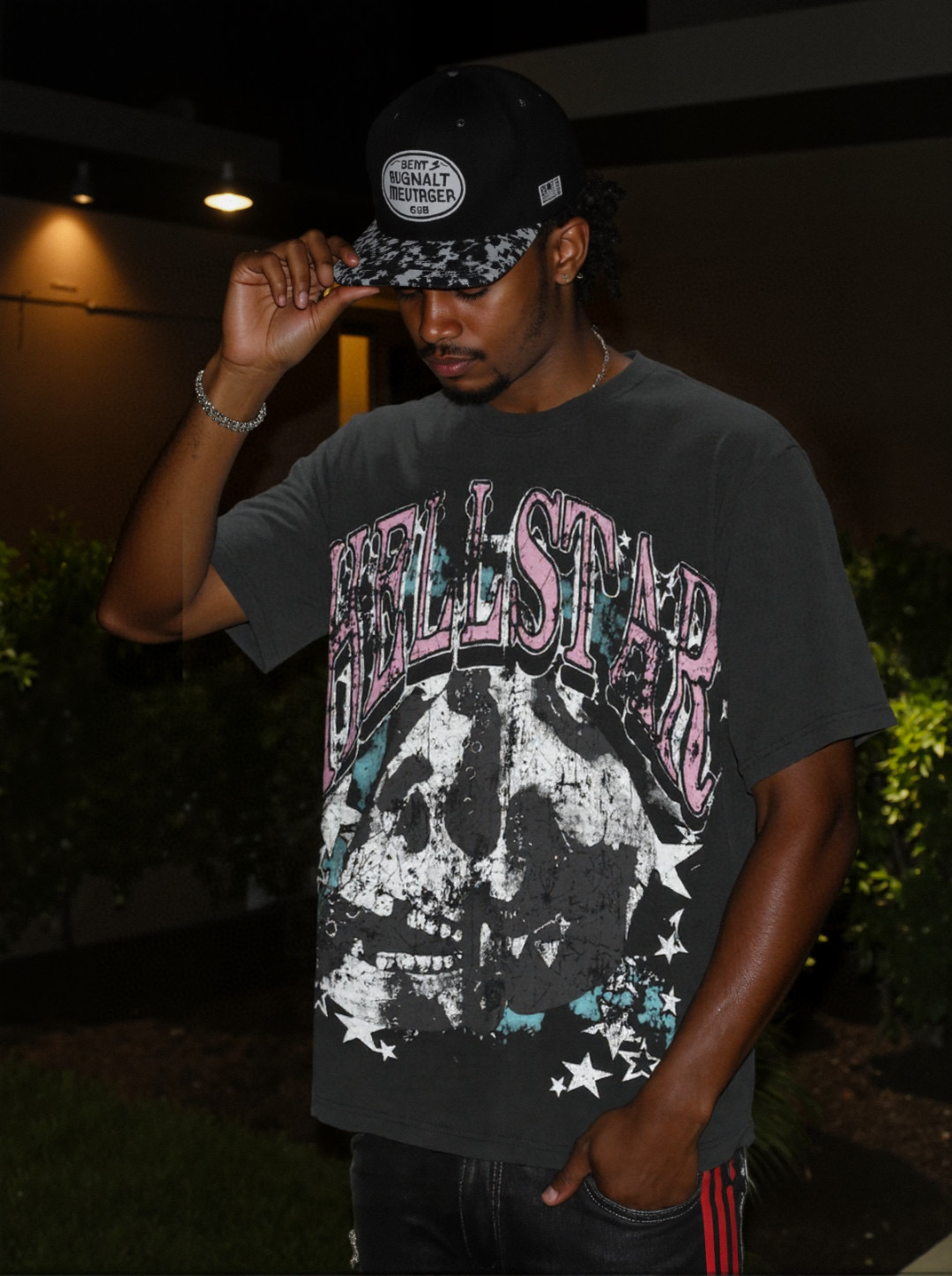 Hellstar Big Skull Print Tee Black (need one size up)