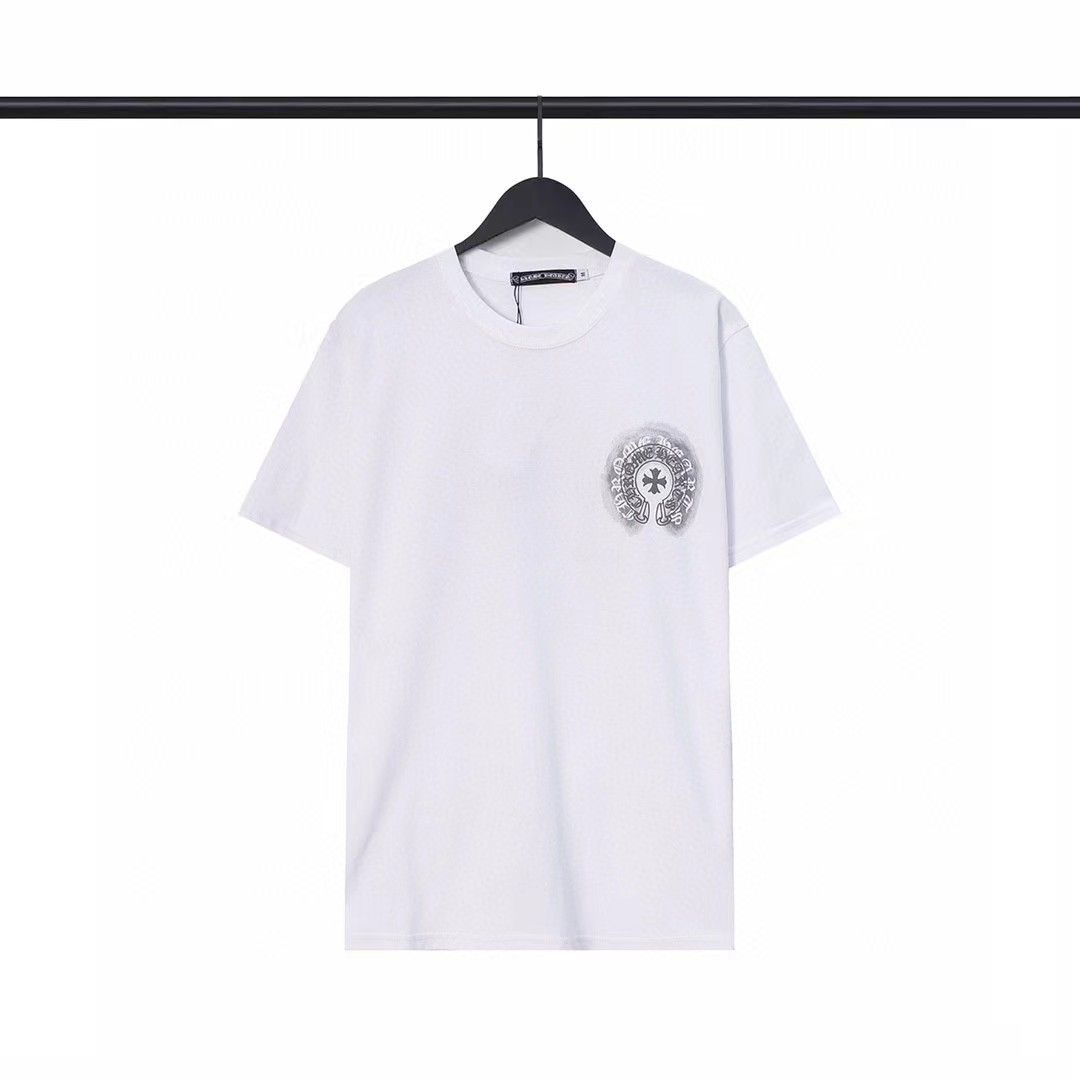 Chrome heart classic trendy black and white tees