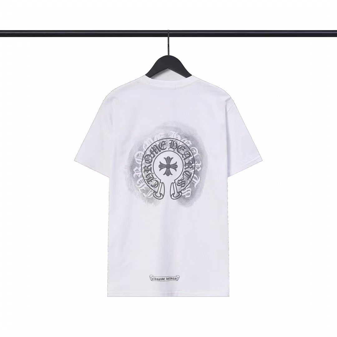 Chrome heart classic trendy black and white tees