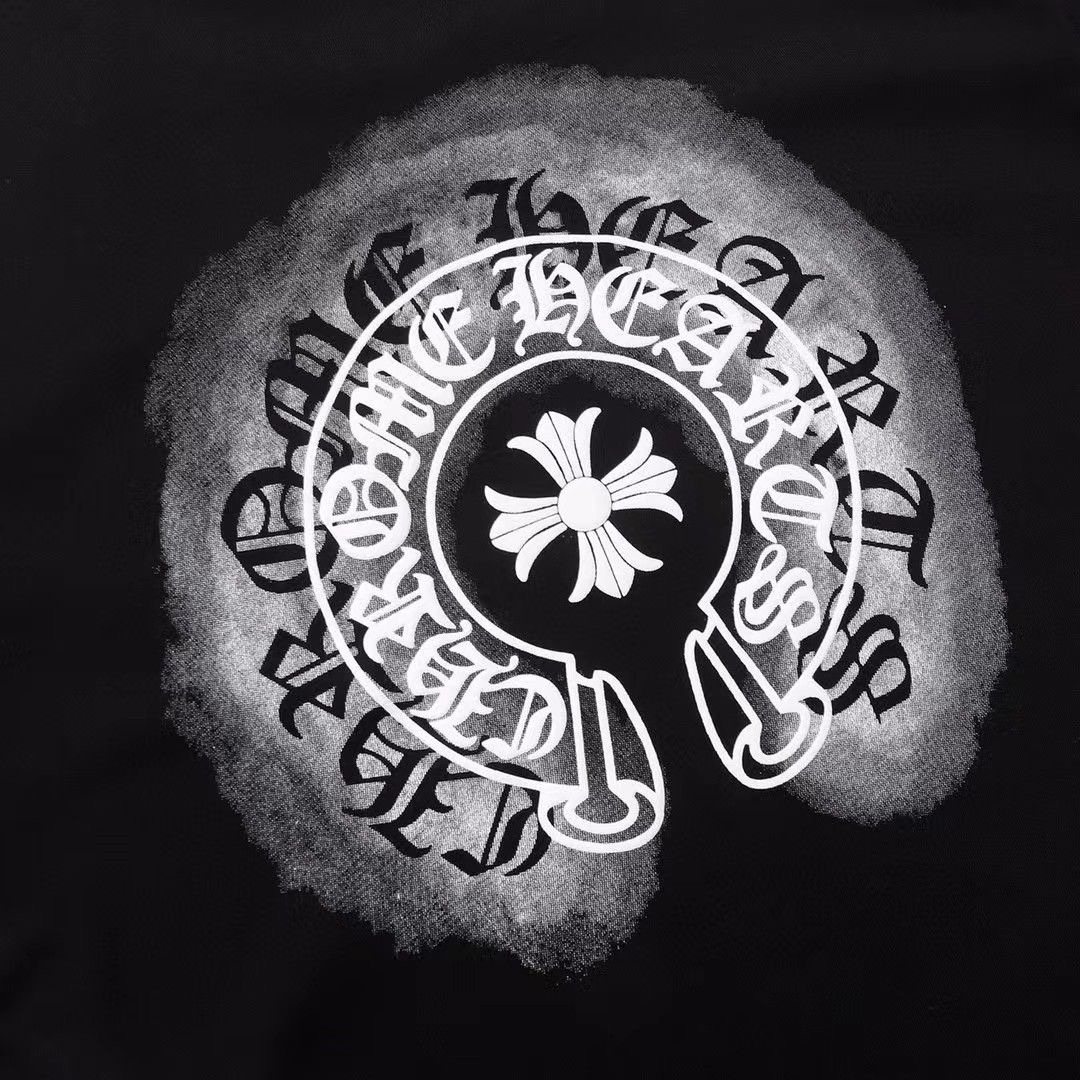 Chrome heart classic trendy black and white tees