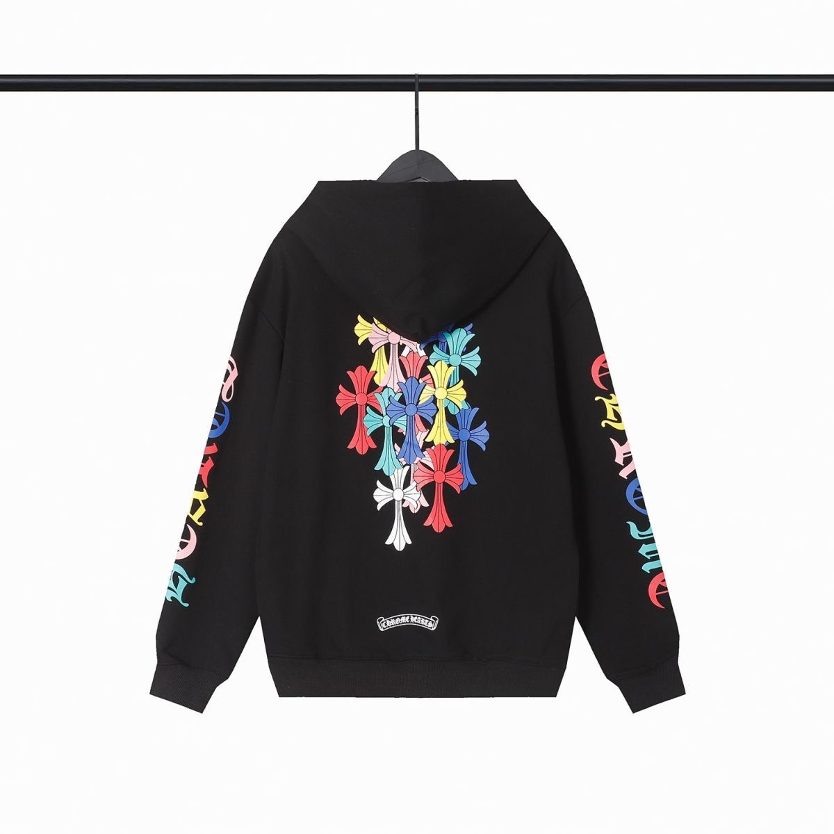 Chrome Hearts Colorful Cross Zipper Hoodie Black Color