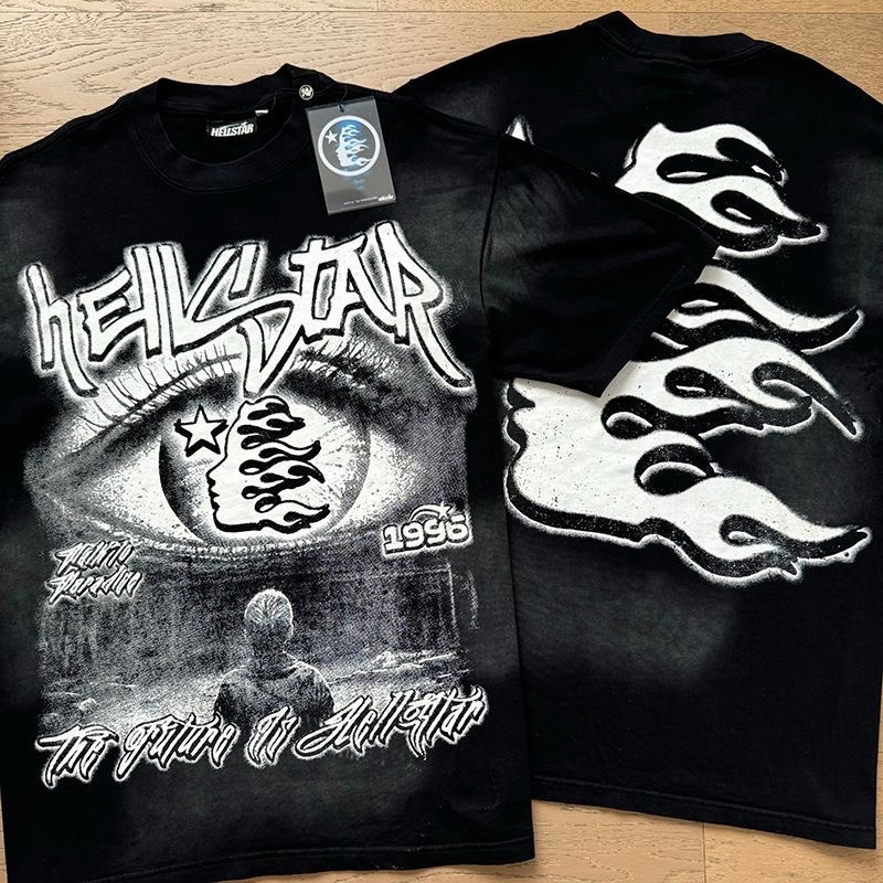 Hellstar Front Big Eyes Tee Black Color