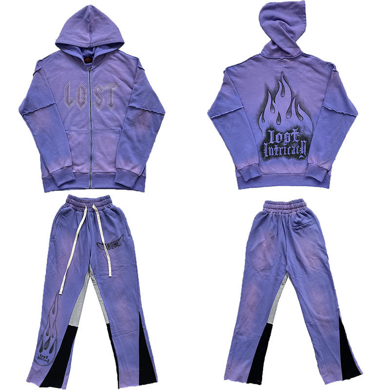 1:1 Best Quality Lost intricacy Lavender Zip Hoodie or Pants