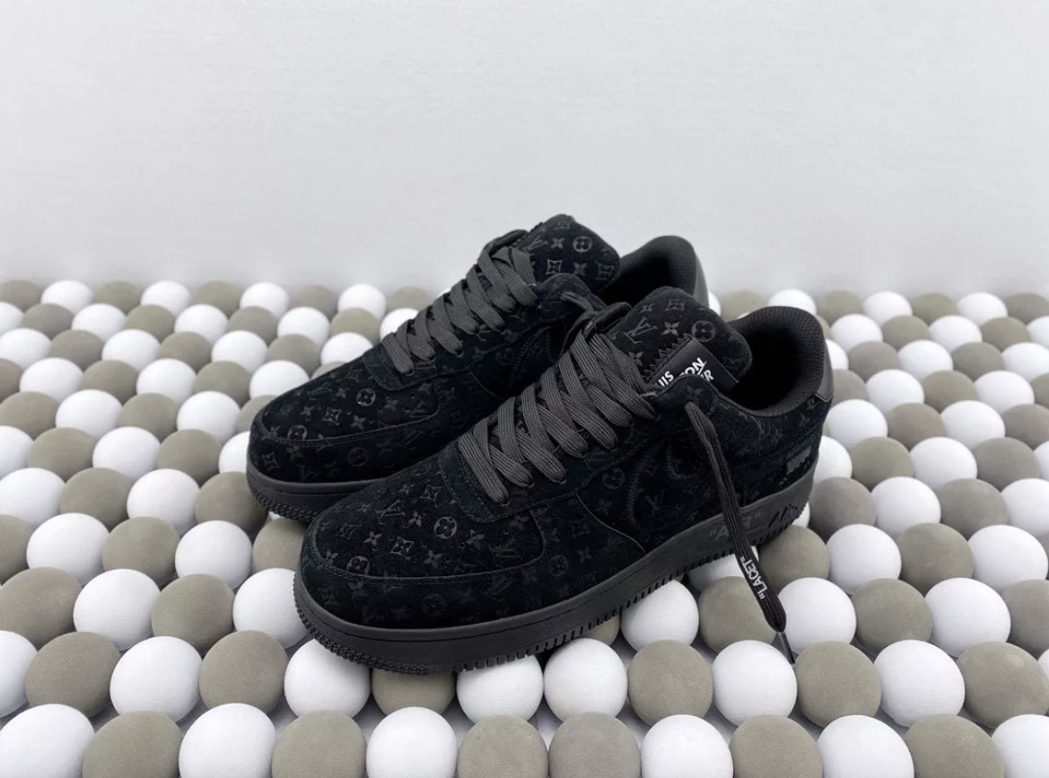 LV & Air Force 1 Black Monogram shoes