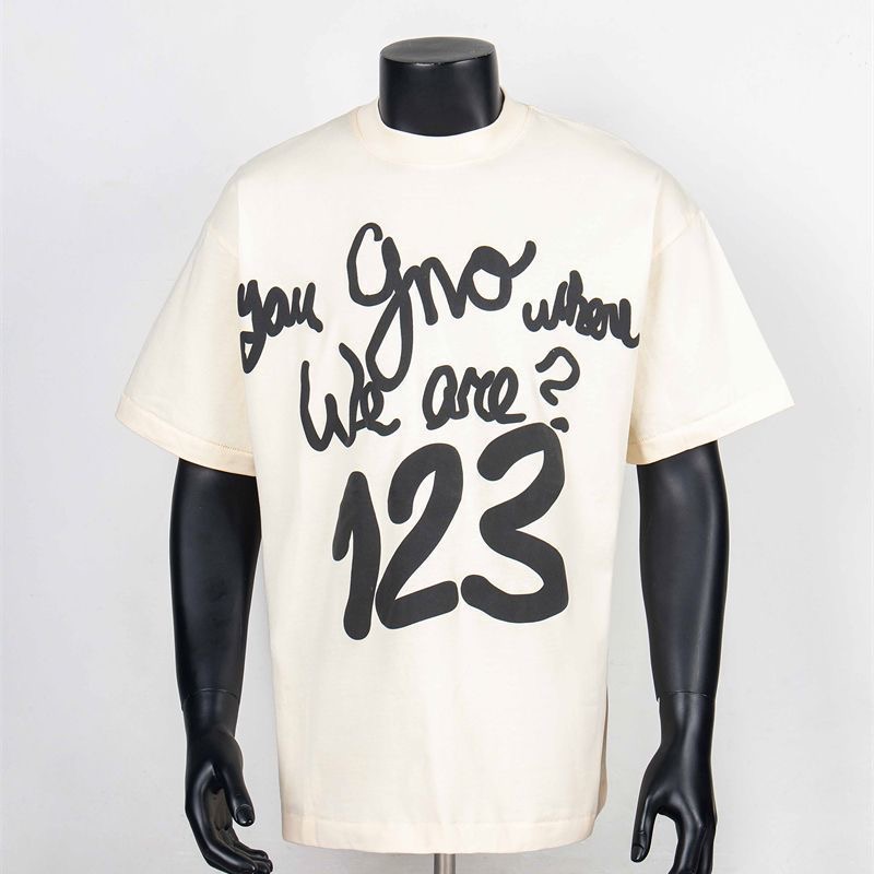 RRR123 Puff Letters Tee Beige