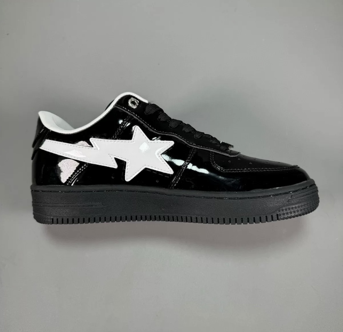 Bapesta Shoes Black with White Logo