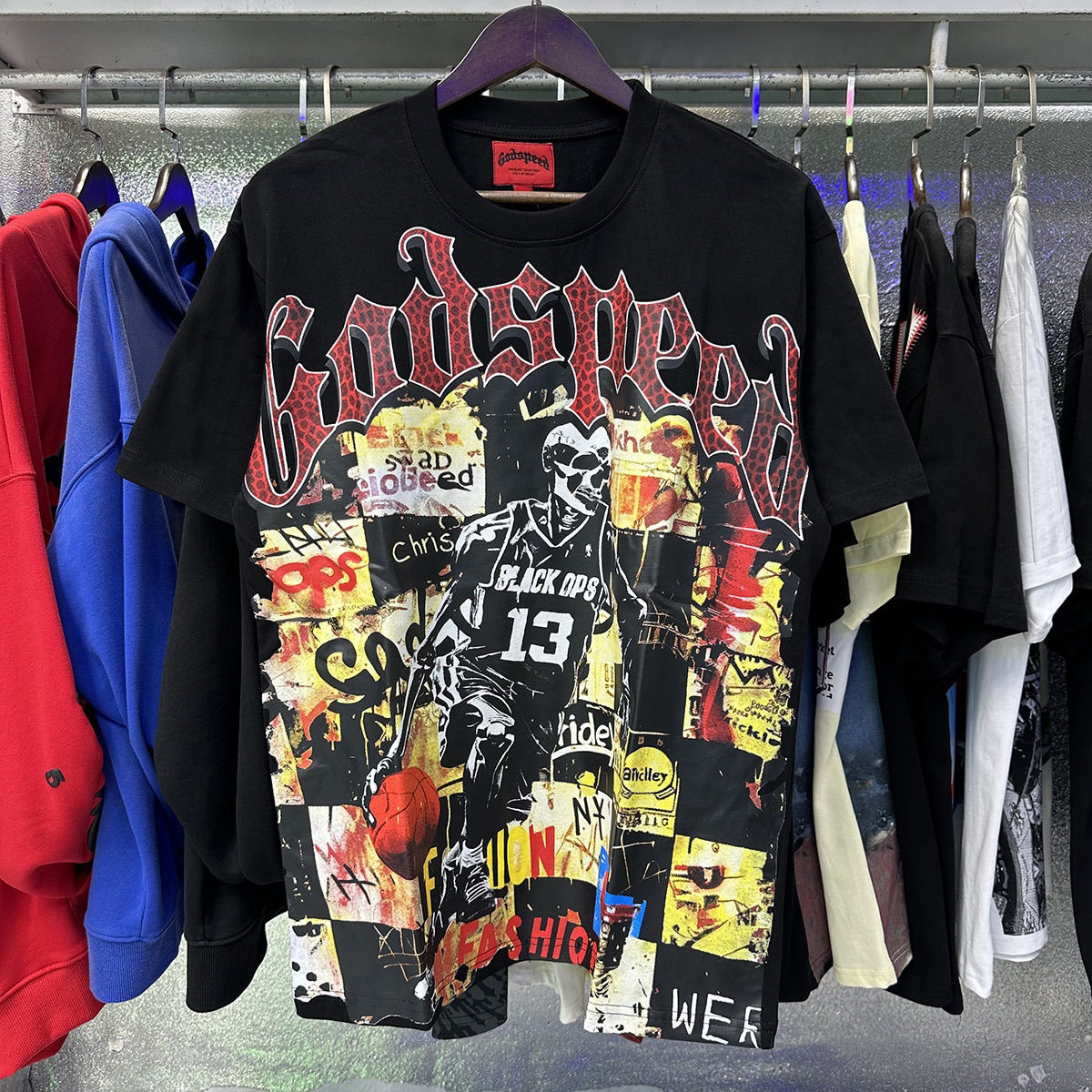 Godspeed NO. 13 Skull Basketball Player Tee 2 Colors