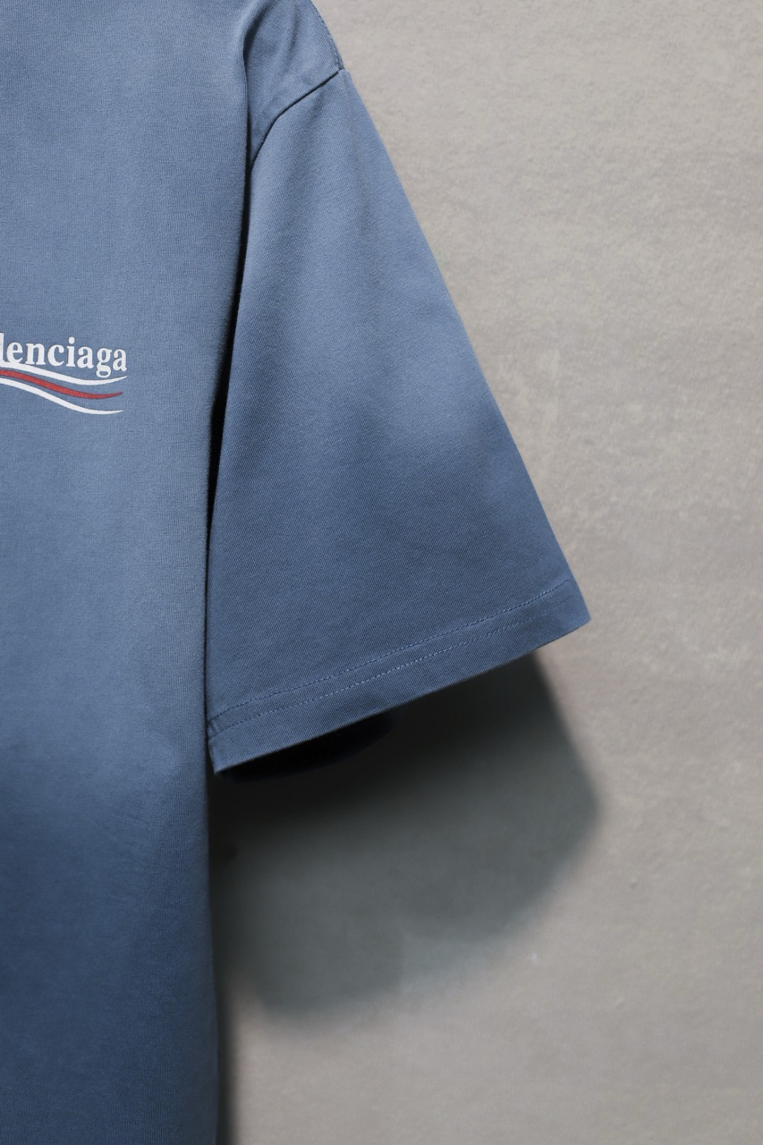 Balenciaga gradient cola print blue tee