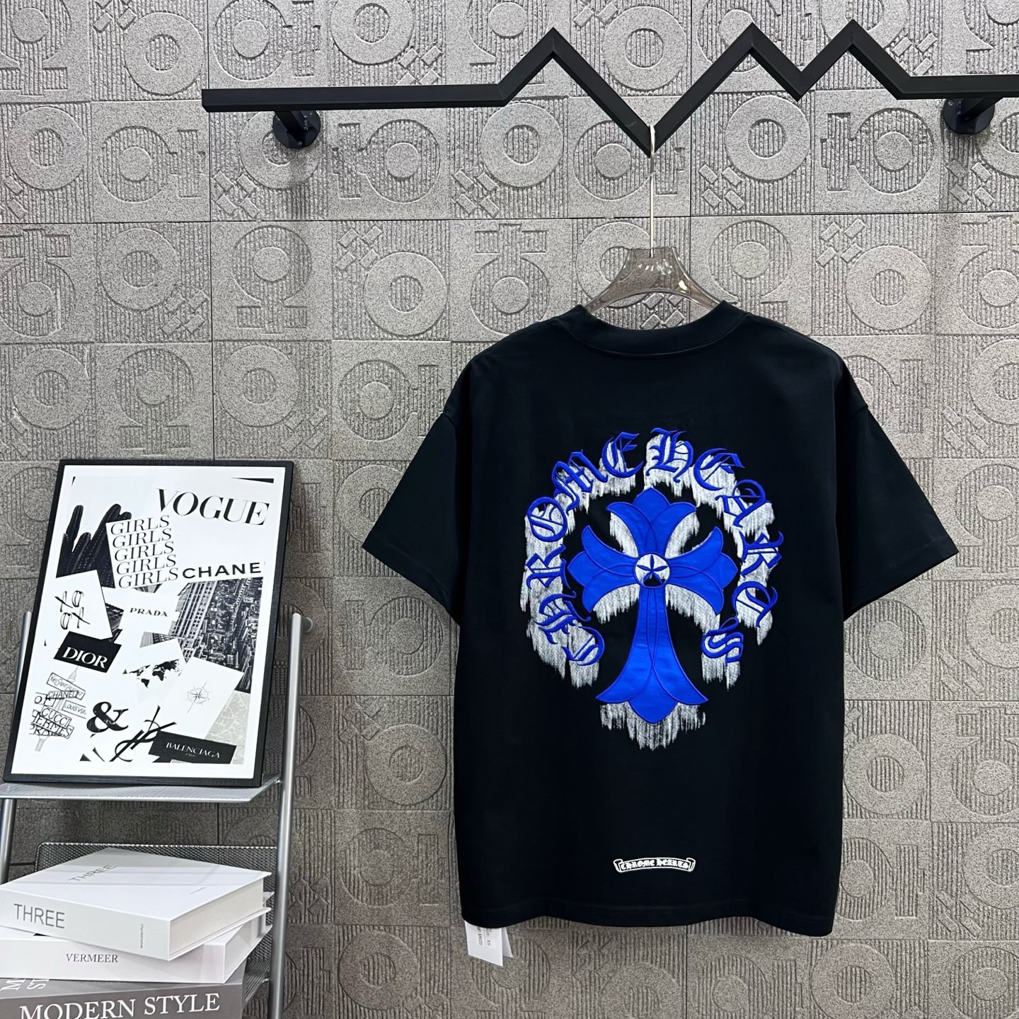 Chrome hearts collar embroidery 3 color tees