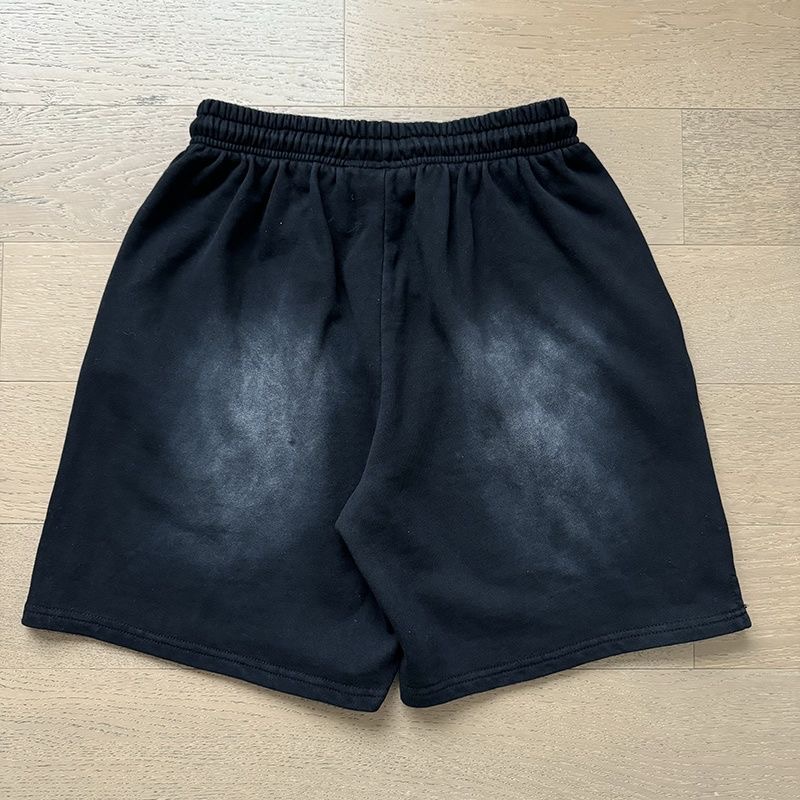 Hellstar Flame Circle Logo Shorts Black