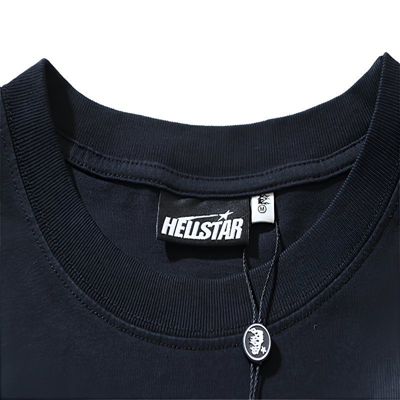 hellstar black and pink broken hearts service tee