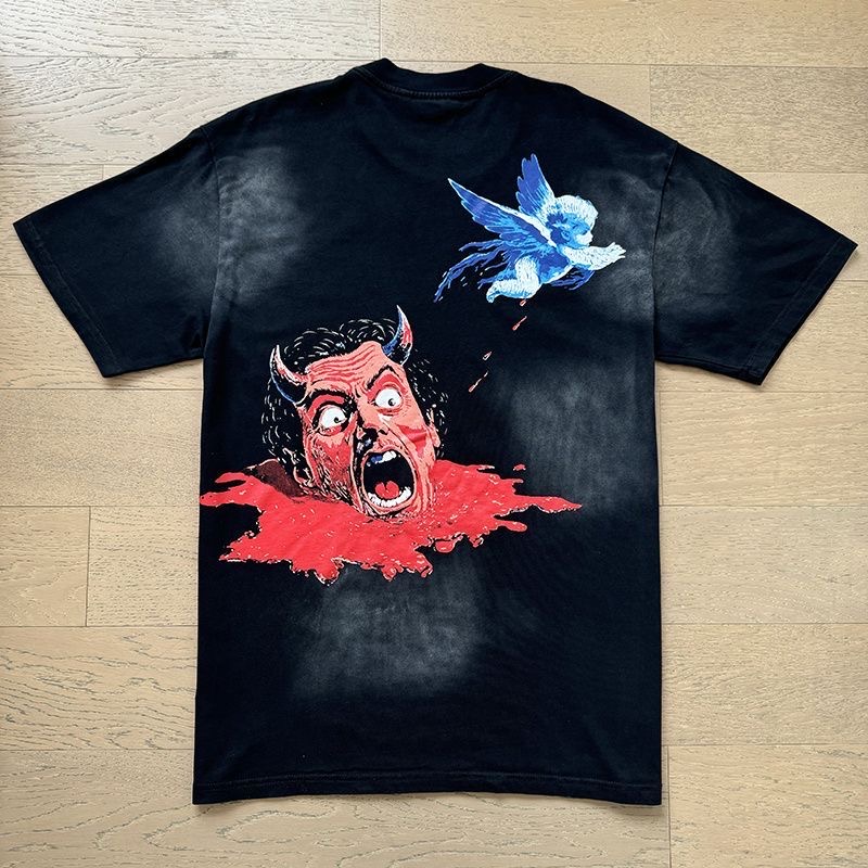 Hellstar washed black singer logo tee