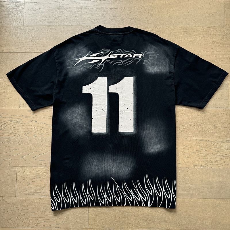 Hellstar black and grey  11 letters tees