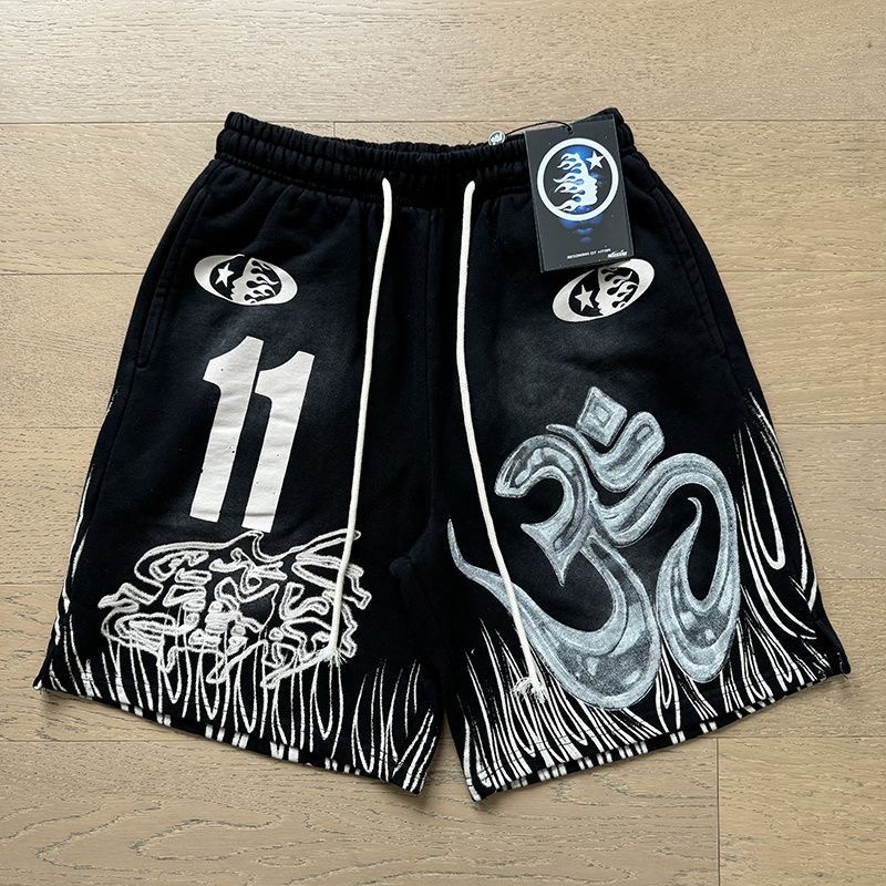 Hellstar black and grey 11 letters shorts