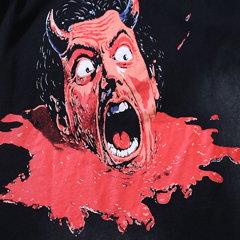 Hellstar washed black singer logo tee