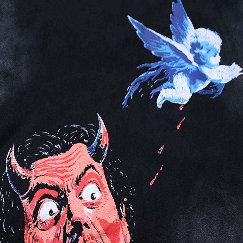 Hellstar washed black singer logo tee