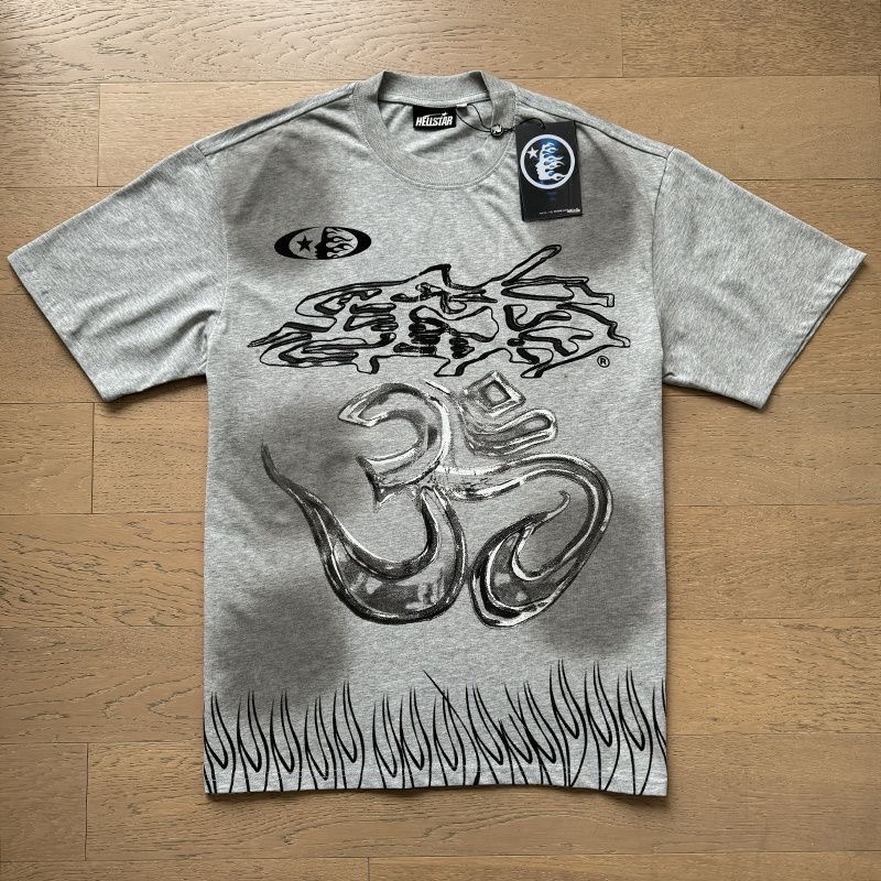 Hellstar black and grey  11 letters tees