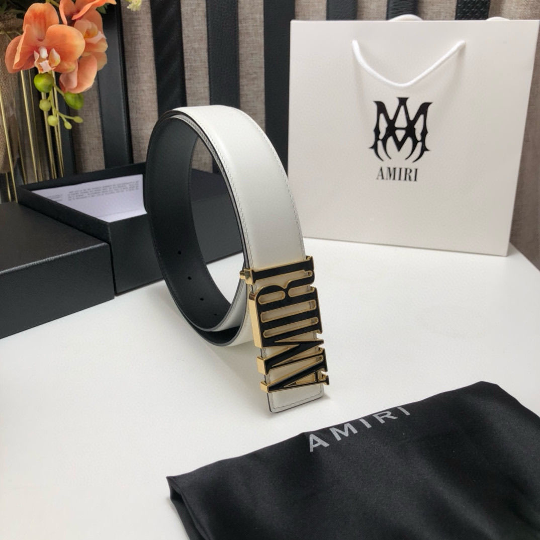 Amiri white letters golden and silver  belts
