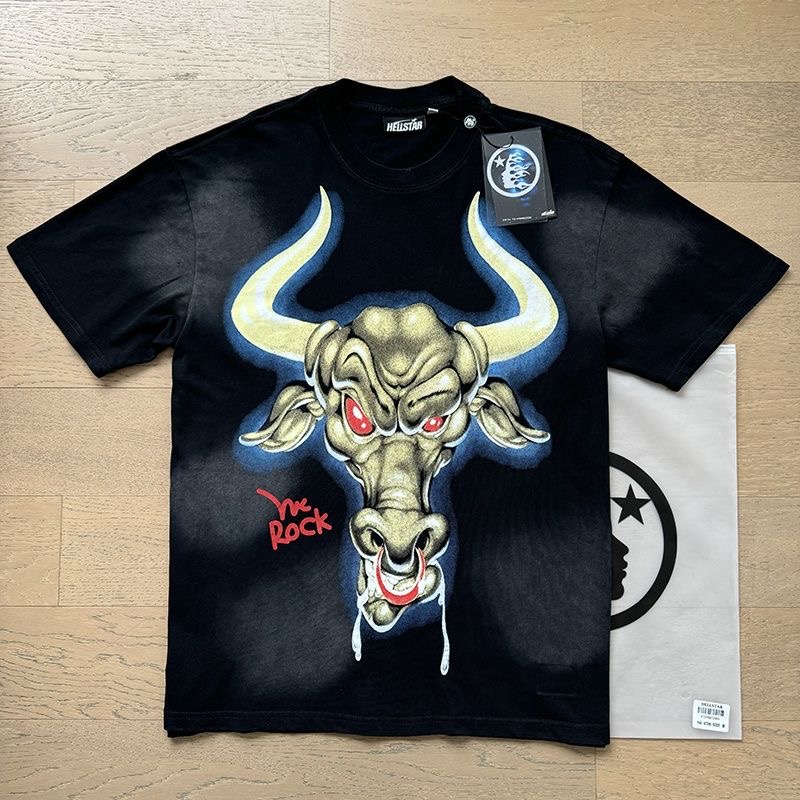 Hellstar Bull Print Tee Black