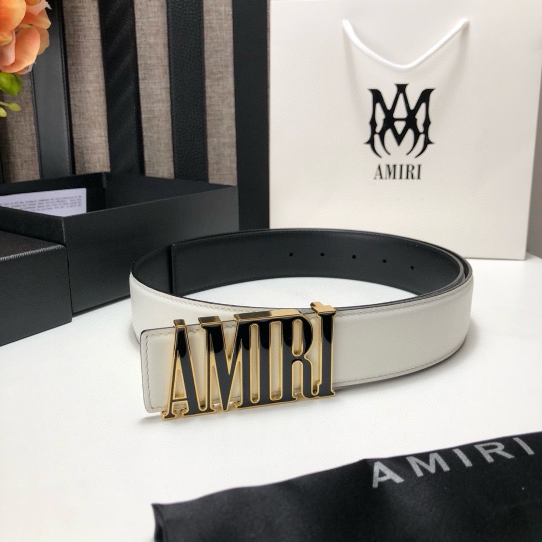 Amiri white letters golden and silver  belts