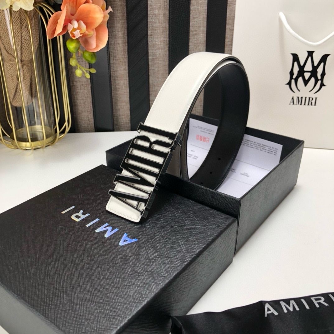Amiri white letters golden and silver  belts