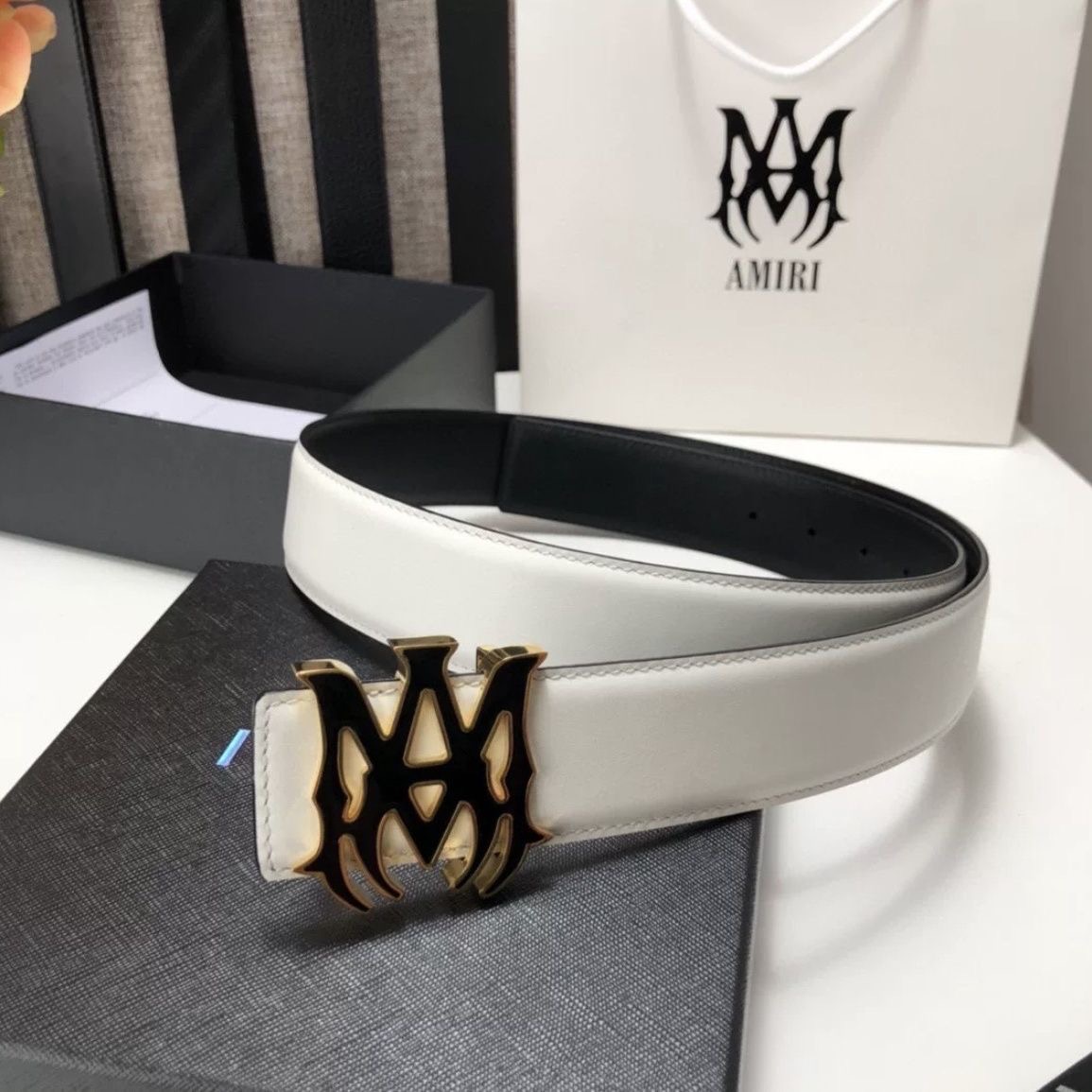 Amiri logo golden sliver anti-glare screen belts