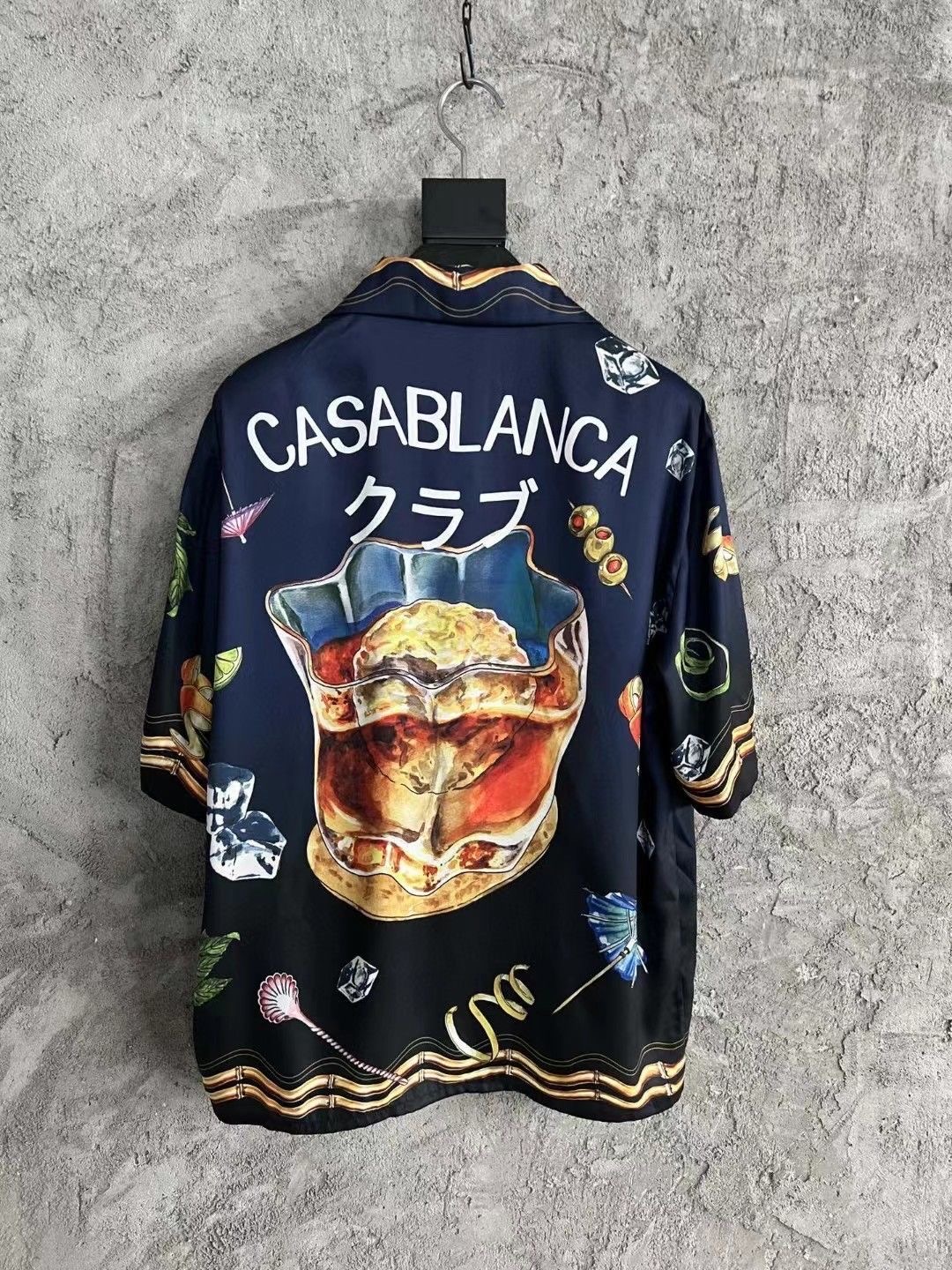 Casablanca roman column pattern printed silk t-shirt