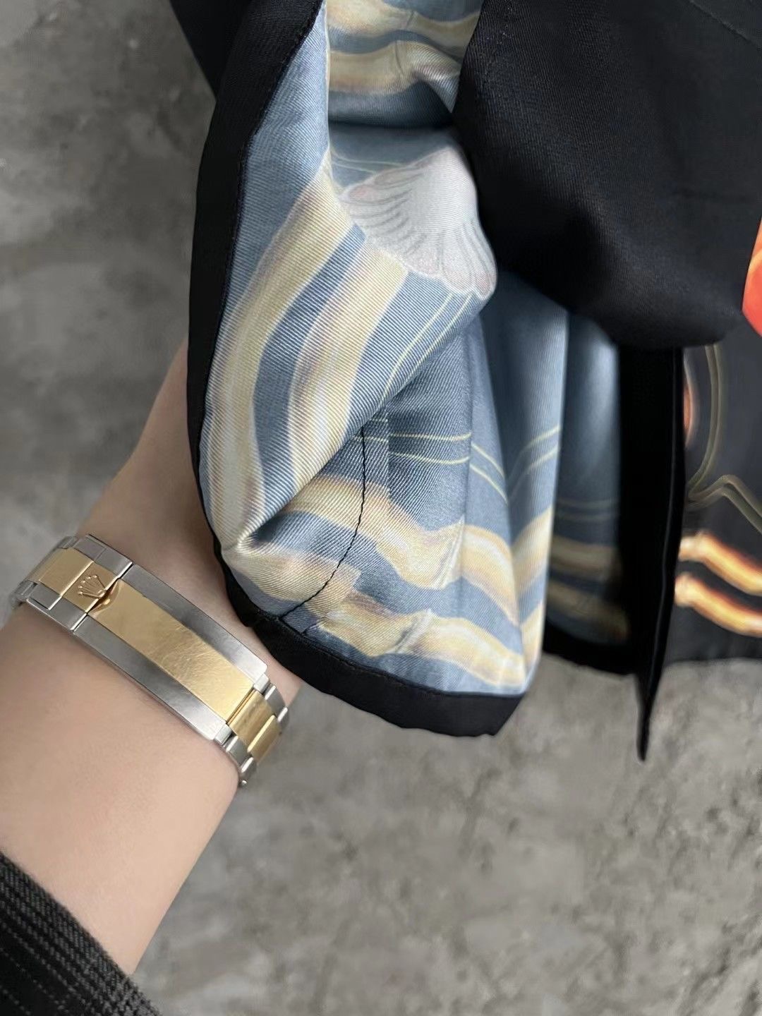 Casablanca roman column pattern printed silk t-shirt